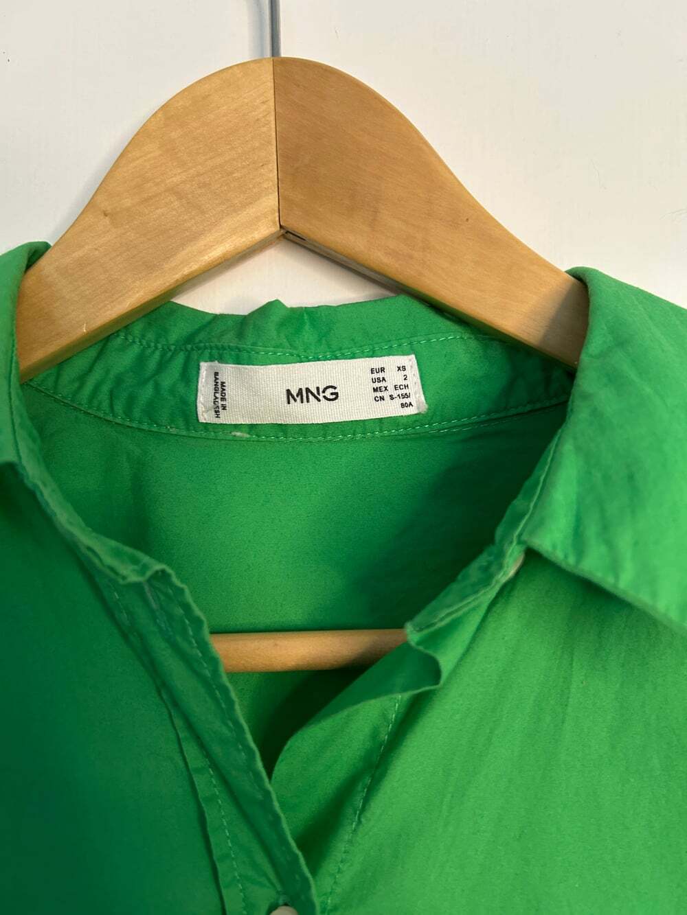Women's Oversized Kelly Green Collared Shirt from Mango Size XS - Picture 4 of 11